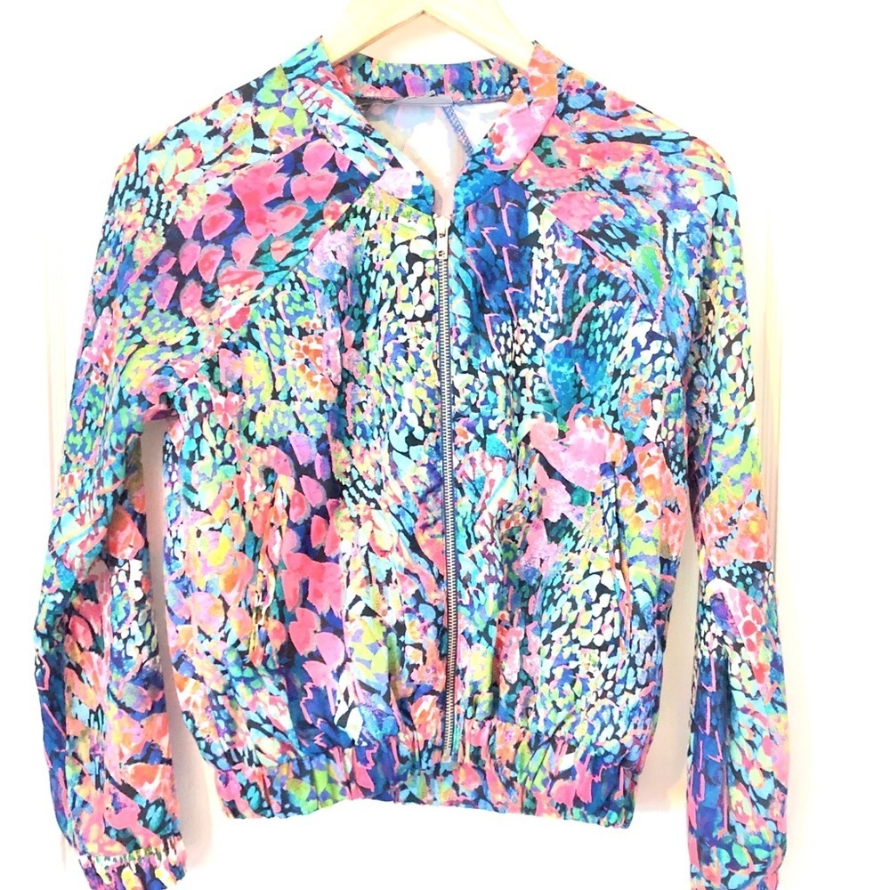 𝅺FLOWER Print Bomber Jacket | XXS Petite